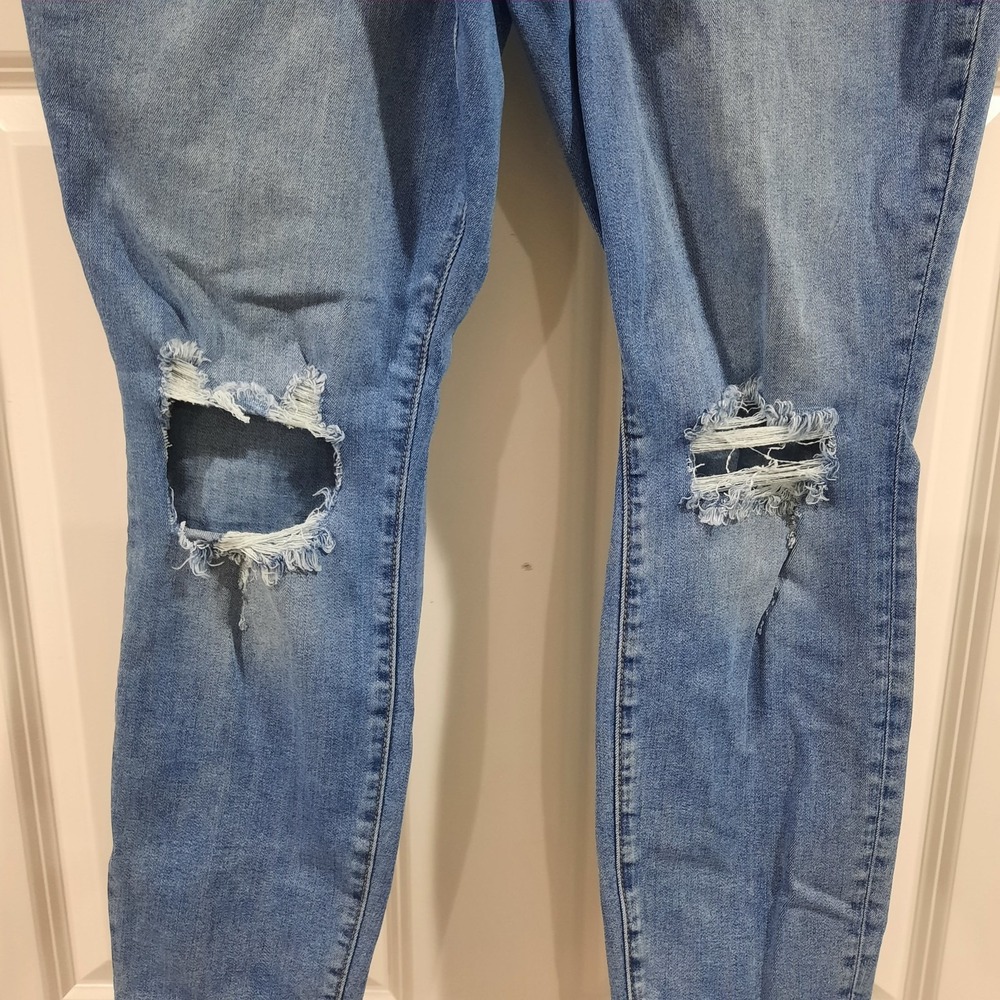 Good American Jeans Womens 15 Good Legs Crop Skinny High Rise‎ Denim Distressed - Picture 3 of 11